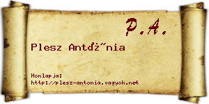 Plesz Antónia névjegykártya