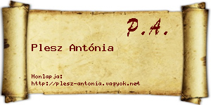 Plesz Antónia névjegykártya
